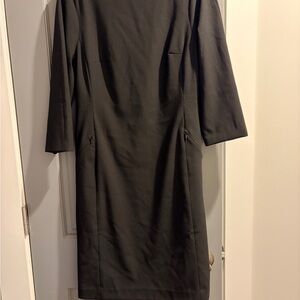 Ann Taylor Black Sheath Dress | 3/4 Sleeve | Zip Pockets | Size 0